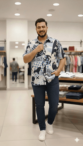 The Wild Blue Short Sleeve Shirt - Big Boyz Collections